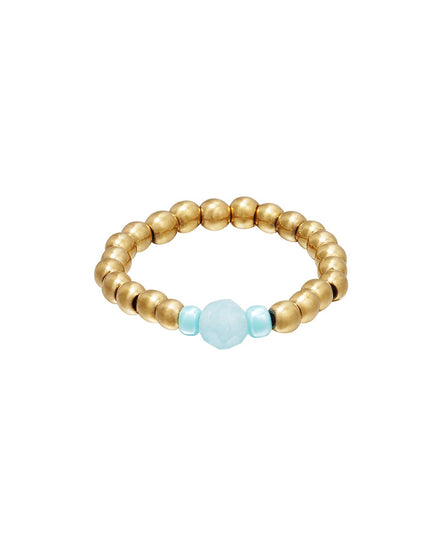 Teenring met kralen Rosé Hematiet 14