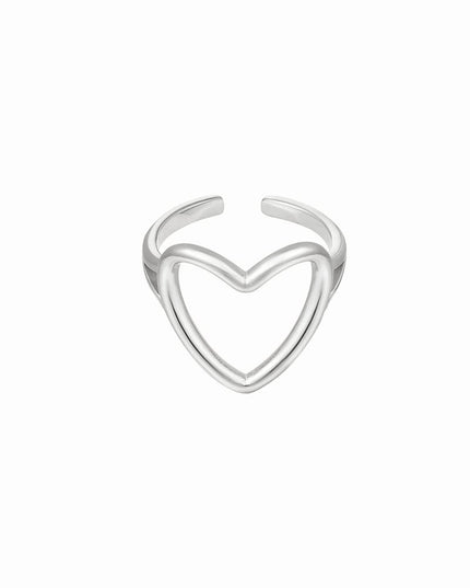 Verstelbare ring hart - Goud kleur Stainless Steel One size