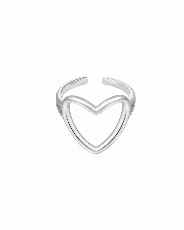 Verstelbare ring hart - Goud kleur Stainless Steel One size