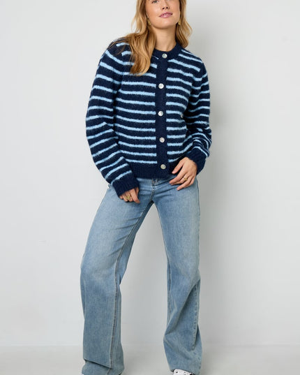 Polyester fiber (polyester) Knit cardigan Stripes Casual Fall/Winter  Clothes