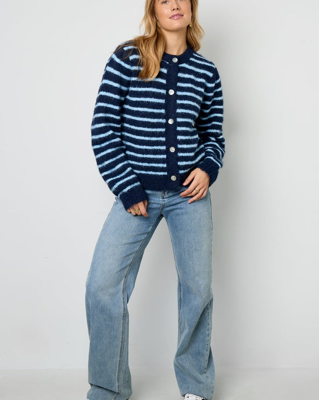 Polyester fiber (polyester) Knit cardigan Stripes Casual Fall/Winter  Clothes