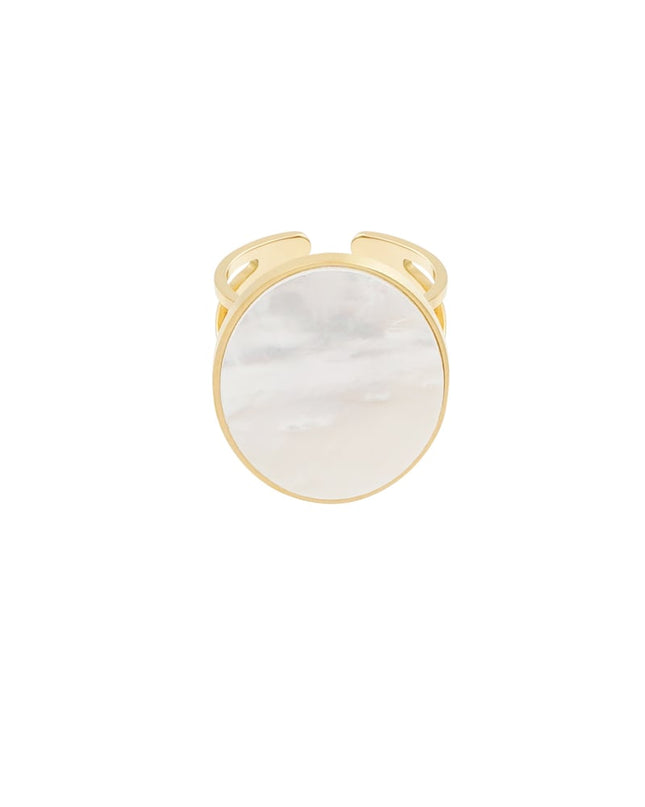 Ring grote steen - Goud kleur/turquoise