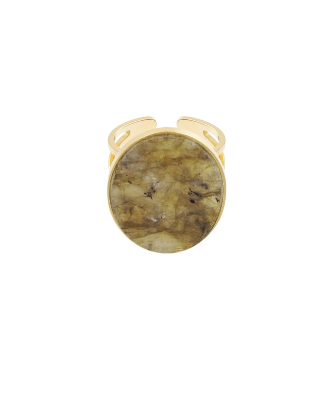 Ring grote steen - Goud kleur/turquoise