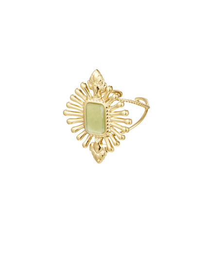 ring vintage look met steen - groen 