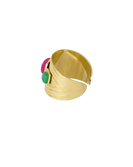 statement ring met gekleurde stenen