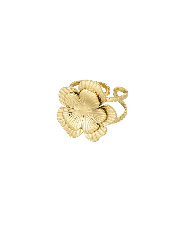 ring met verstelbare grote bloem