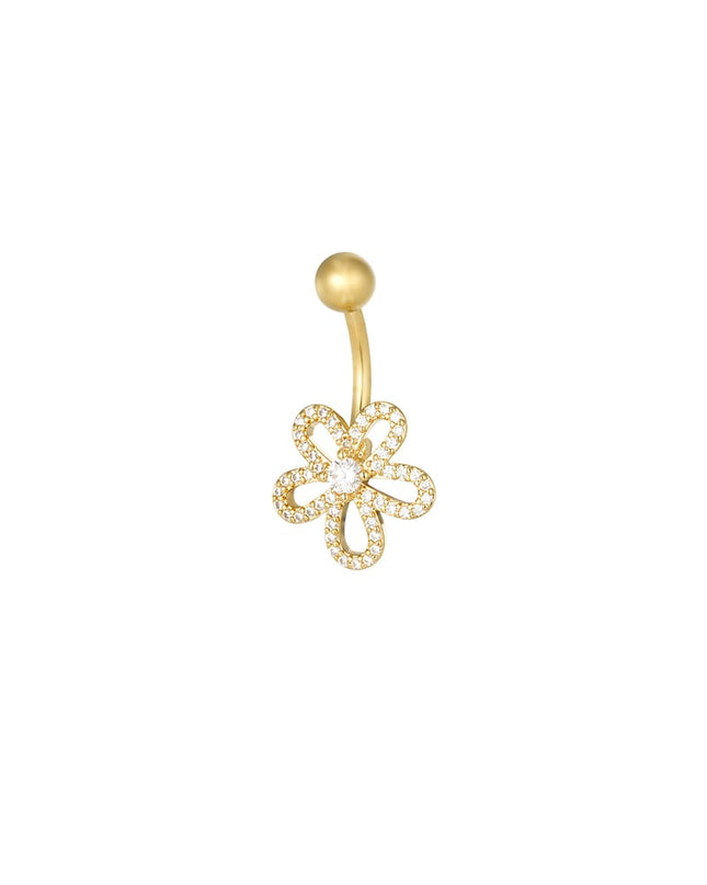 Navel piercing charmed flower - Silver Color color