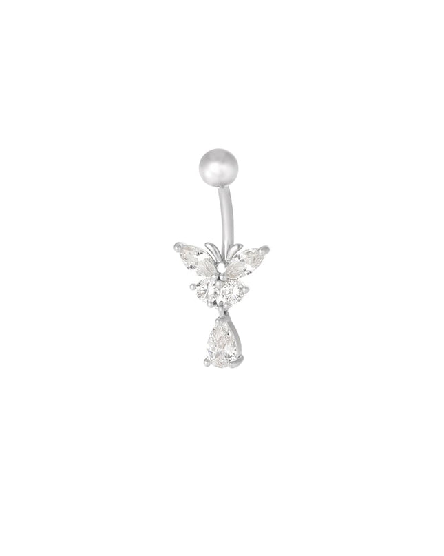 navel piercing crystal curve