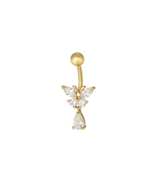 navel piercing crystal curve