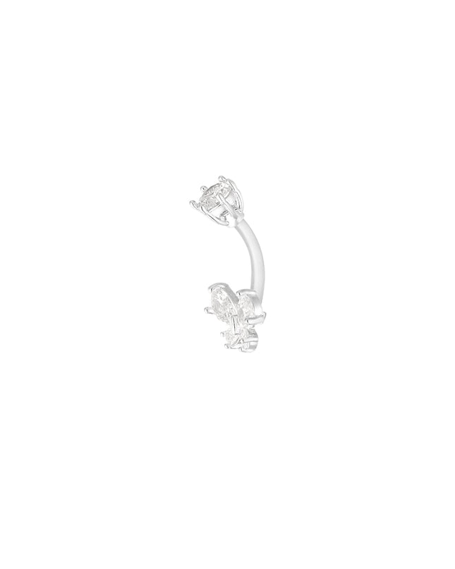 Navel piercing celestial butterfly - Silver Color color