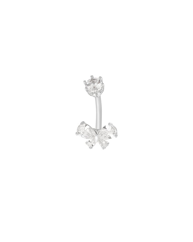 Navel piercing celestial butterfly - Silver Color color