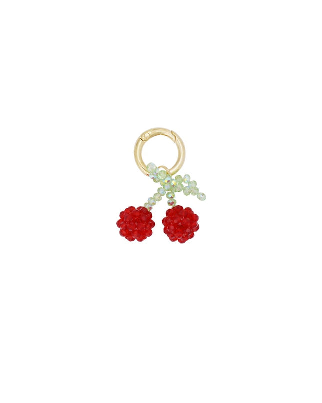 Cherry charm pendant - Red & green