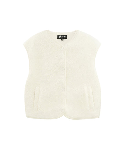 Geweven Polyestervezel Vrouwen Vest Casual Solide Kleur Herfst/Winter