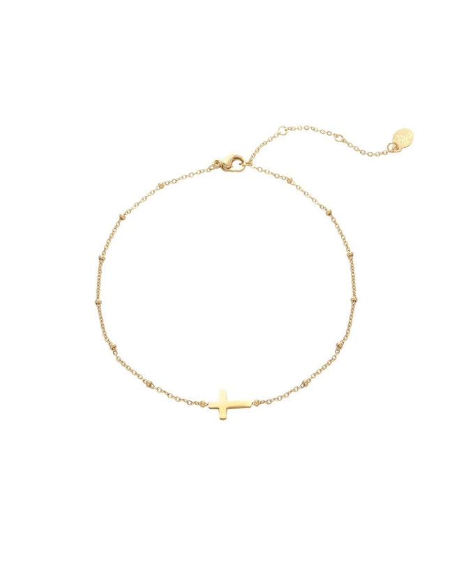 Armband Classic Cross Goud kleur Stainless Steel
