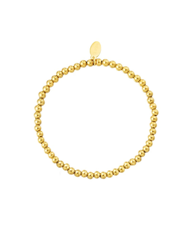 Armband Midi Beads Goud kleur Stainless Steel-4MM