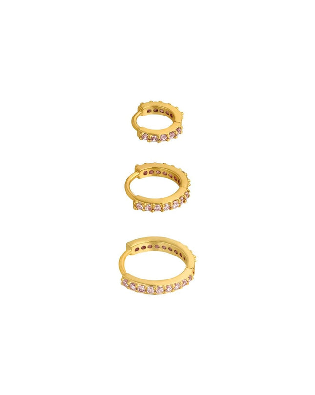 Oorbellen Set of Circles Zilver Koper