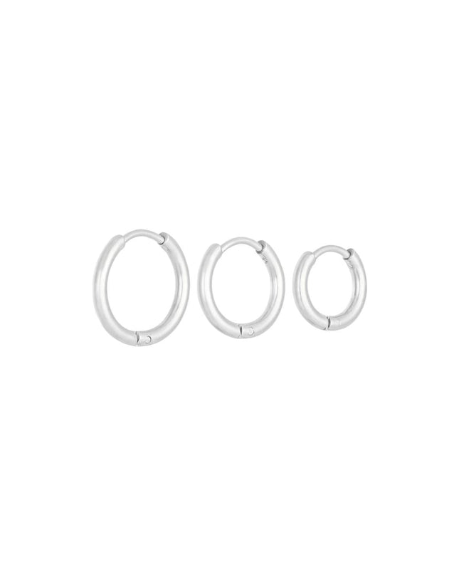 Oorbellen Set Little Hoops Zilver Stainless Steel