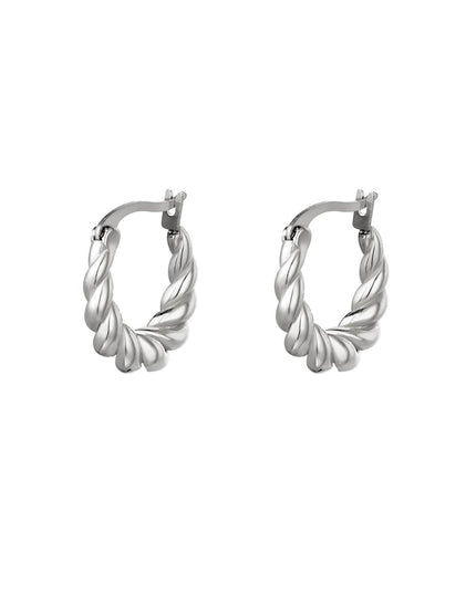 Oorbellen Dangling Twist Goud kleur Stainless Steel