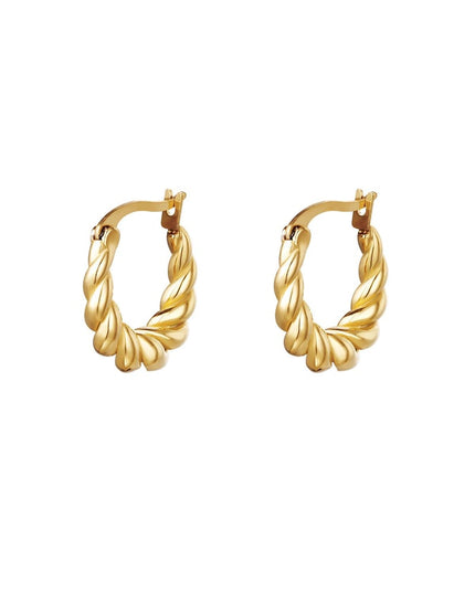 Oorbellen Dangling Twist Goud kleur Stainless Steel