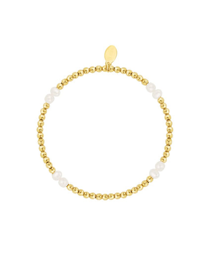 Armband pearl mix Goud kleur Stainless Steel