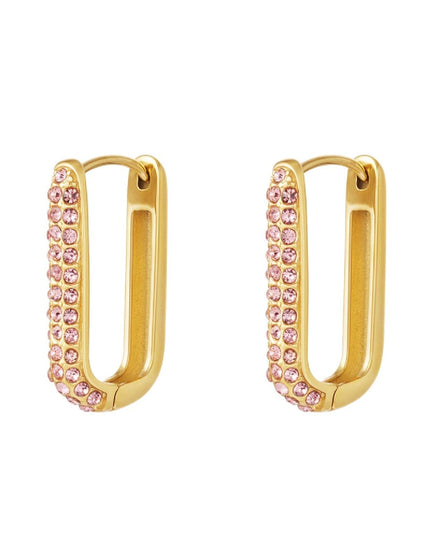 Oorbellen Shimmer Spark Large Goud kleur Stainless Steel