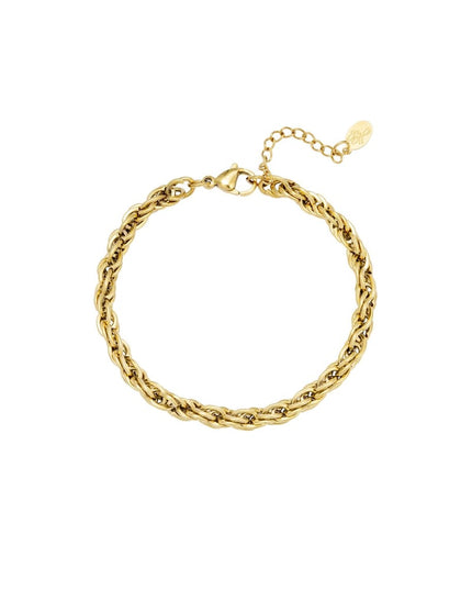 Armband Twisted Chain Goud kleur Stainless Steel