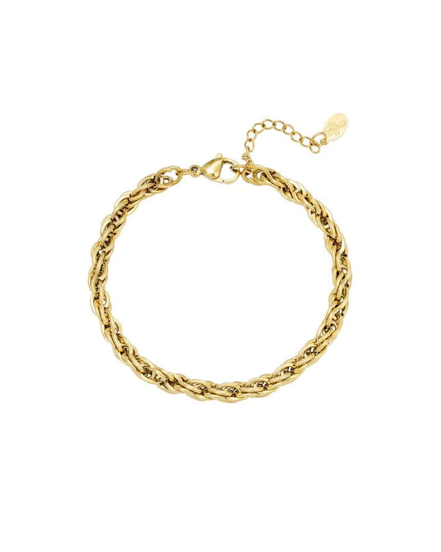 Armband Twisted Chain Goud kleur Stainless Steel