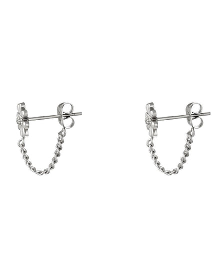 Oorknopje bloem Zilver Stainless Steel