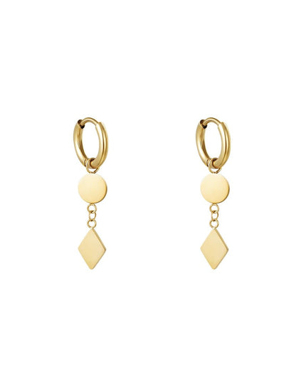 Oorbellen Geometry Goud kleur Stainless Steel