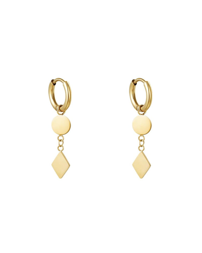 Oorbellen Geometry Goud kleur Stainless Steel