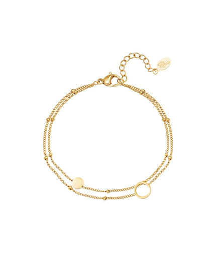 Armband Karma Goud kleur Stainless Steel