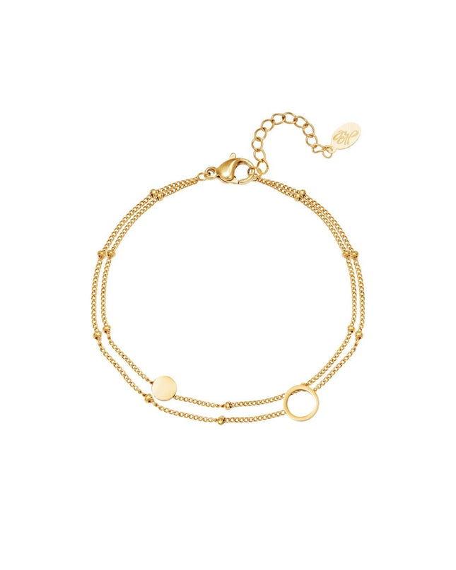 Armband Karma Goud kleur Stainless Steel