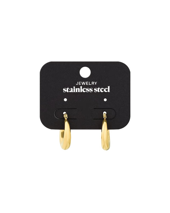 Oorbellen Arched Goud kleur Stainless Steel
