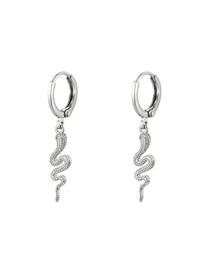 oorbellen special snake zilver 