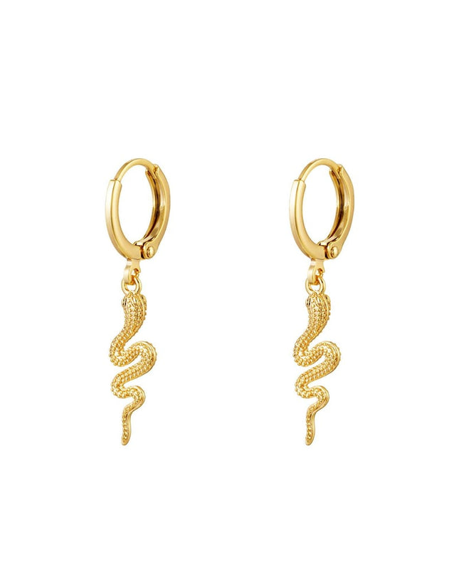 oorbellen special snake zilver 