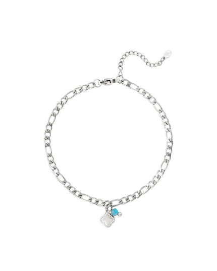 Roestvrij stalen armband met steen Zilver Stainless Steel