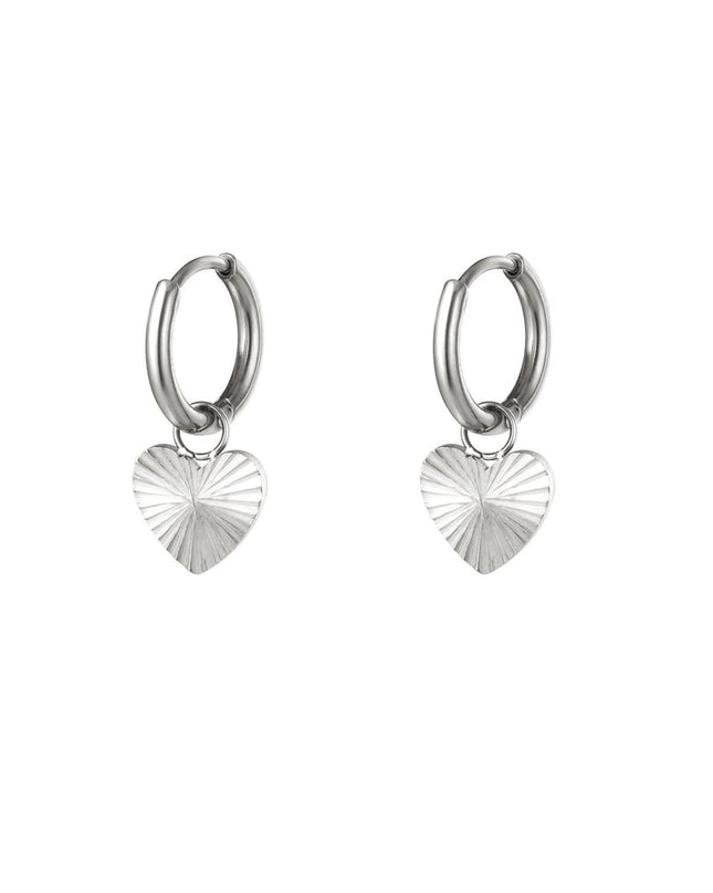 RVS oorbellen hart Goud kleur Stainless Steel