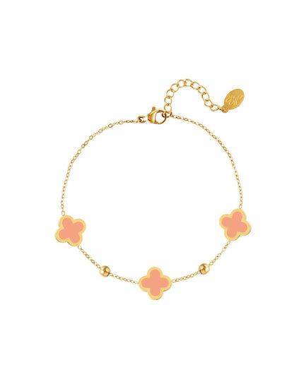 Armband drie klavers Groen Stainless Steel