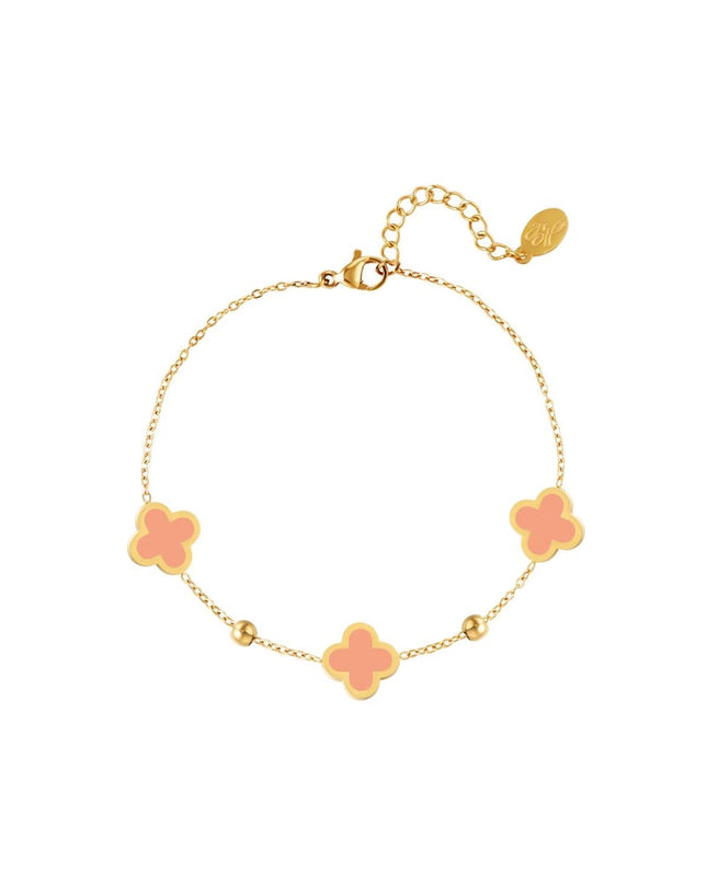 Armband drie klavers Groen Stainless Steel