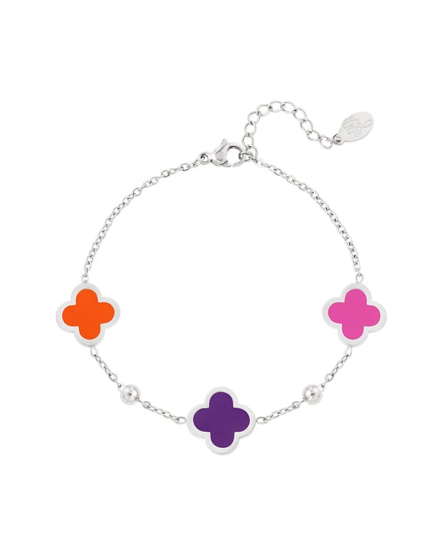 Armband drie klavers Groen Stainless Steel