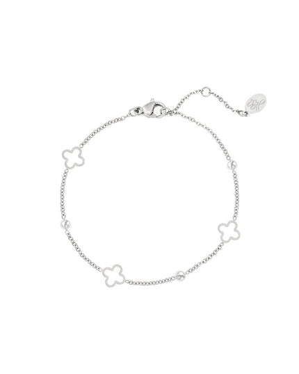 Armband open klavers Zilver Stainless Steel