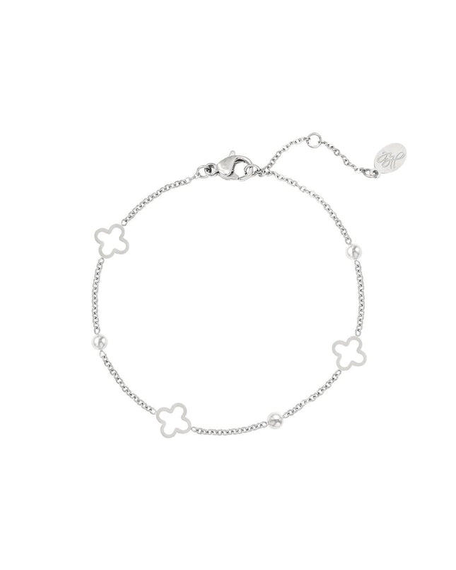 Armband open klavers Zilver Stainless Steel
