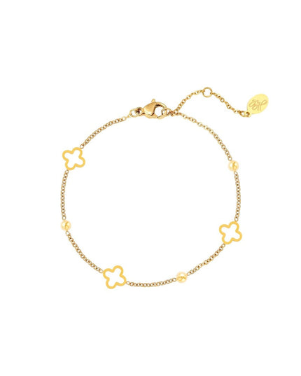 Armband open klavers Zilver Stainless Steel