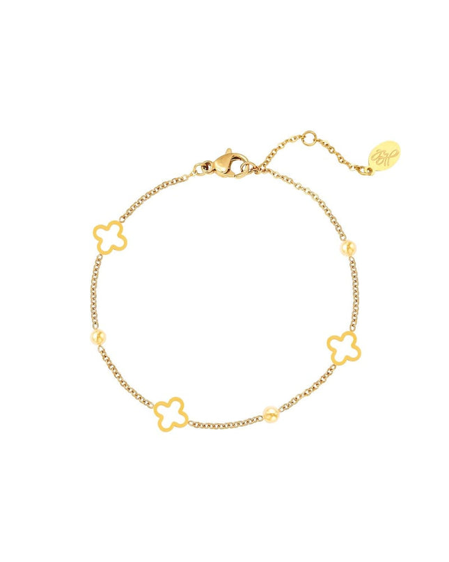 Armband open klavers Zilver Stainless Steel