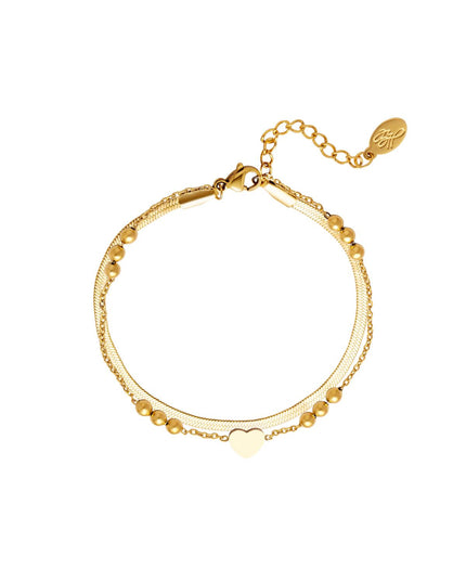 Armband met meerdere schakels Goud kleur Stainless Steel