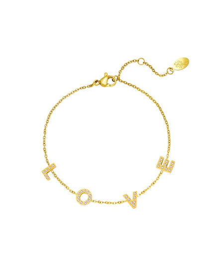 Roestvrij stalen armband liefde Goud kleur Stainless Steel