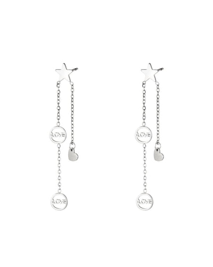 Oorbellen vallende ster Goud kleur Stainless Steel