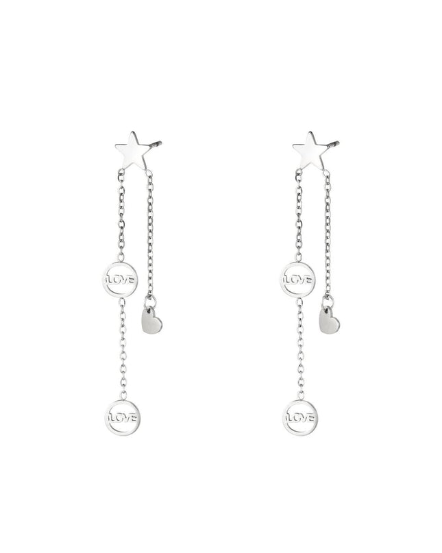 Oorbellen vallende ster Goud kleur Stainless Steel