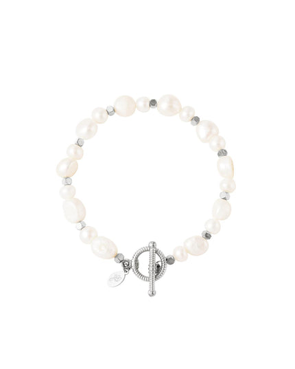 Roestvrij stalen armband parels Goud kleur Stainless Steel