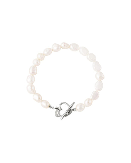 Armband parel hart sluiting Goud kleur Stainless Steel